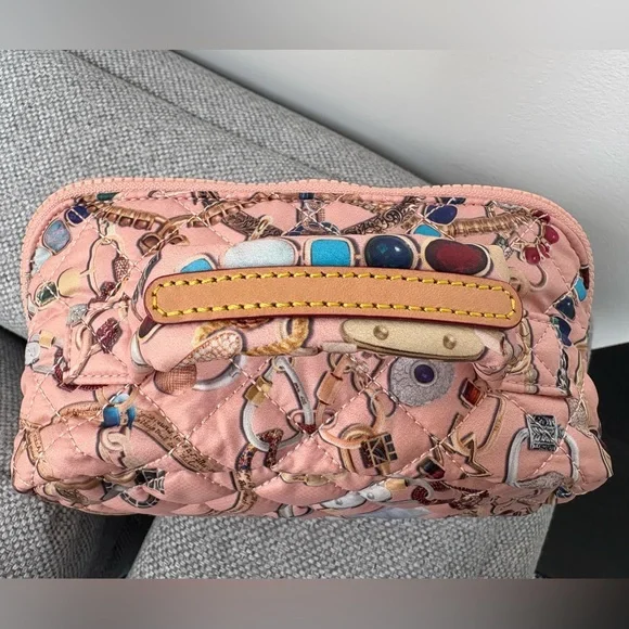 MZ Wallace x Marla Aaron Pink Lock Print Accordion Jewelry Case Bag - Picture 6 of 16